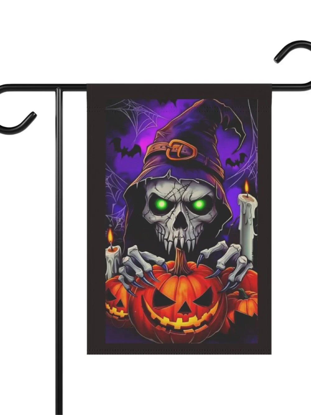 Skull Witch Pumpkin / Grim Reaper Pumpkin Halloween Garden Flag